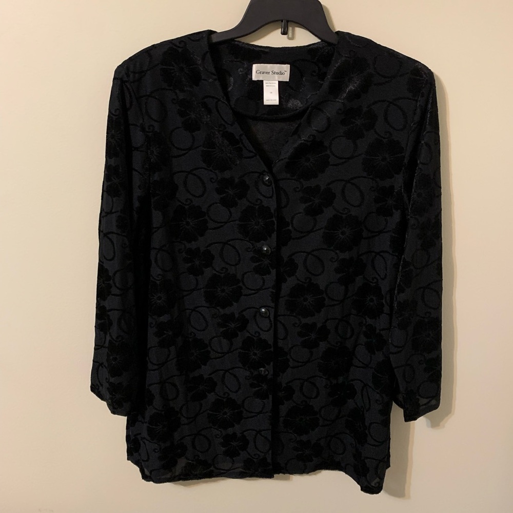 GRAVER STUDIO Top, Size 1X, Button Up Front Closure